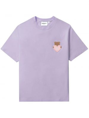 T-shirt brodé en coton Chocoolate violet