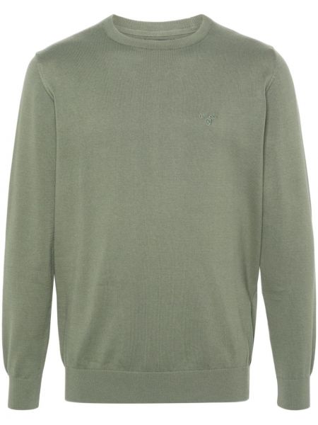 Kokvilnas džemperis Barbour zaļš