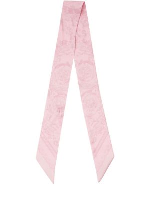 Hedvábný šál Versace růžový