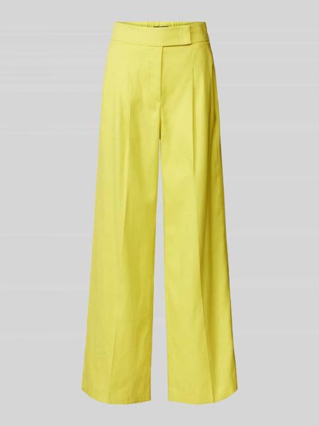 Lniane spodnie Luisa Cerano żółte