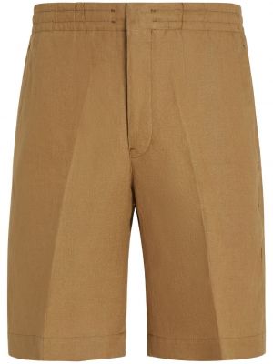 Pantaloni scurți de in Zegna maro