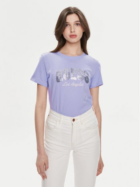 T-shirt à paillettes Guess violet