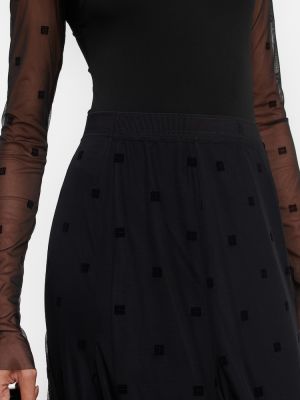Falda midi con lunares de tul Givenchy negro