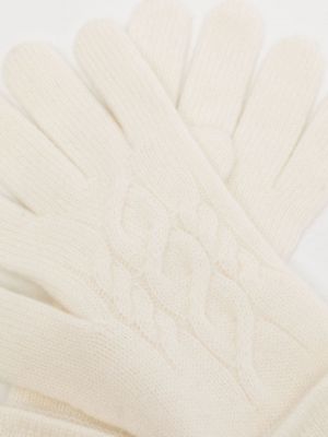 Rękawiczki z kaszmiru N.peal białe