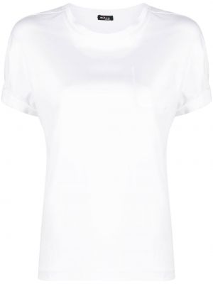 Bavlnené tričko s vreckami Kiton biela