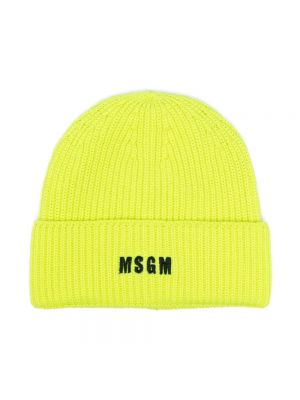 Dzianinowa czapka Msgm żółta