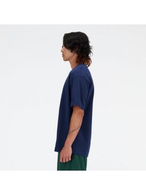 T-shirt aus baumwoll New Balance blau
