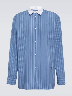 Pruhovaná bavlnená košeľa Loewe modrá