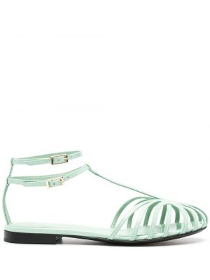 Leder sandale ohne absatz Alevì grün