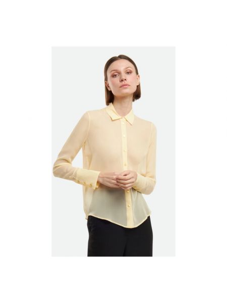 Camisa de seda transparente Patrizia Pepe amarillo