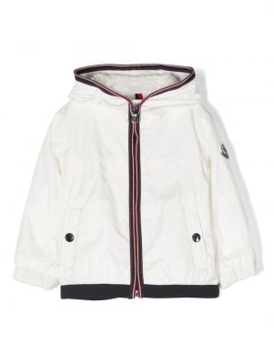 Péřová bunda s kapucí Moncler Enfant - bílá