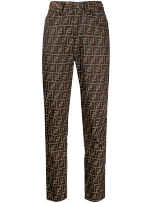 Pantalon droit Fendi Pre-owned marron
