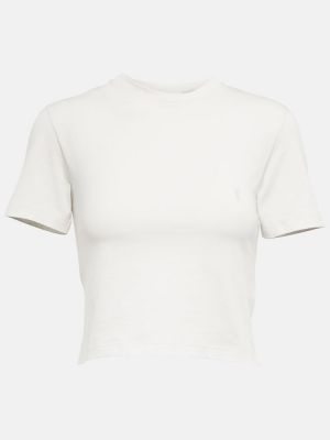Памучна тениска Saint Laurent сиво