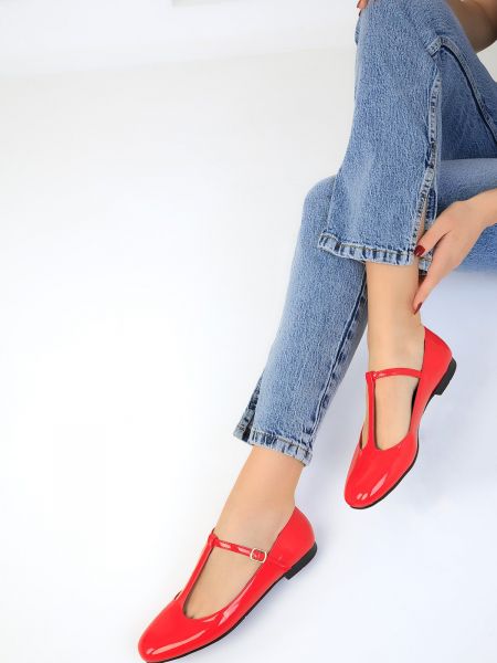 Lakkozott bőr balerina cipők Soho piros