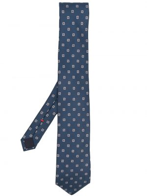 Svilena kravata s cvjetnim printom s printom Lady Anne plava