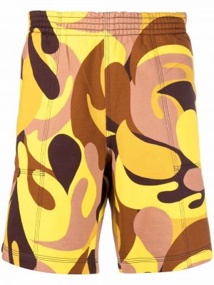 Shorts de sport à imprimé à motifs abstraits Marni jaune