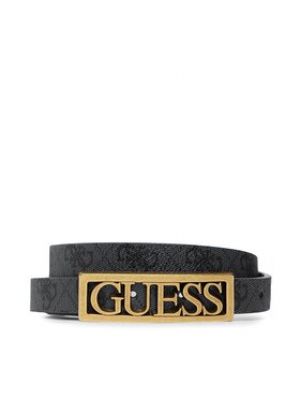 Pasek w paski z paskiem Guess - сzarny
