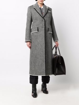 Mantel mit fischgrätmuster Thom Browne schwarz