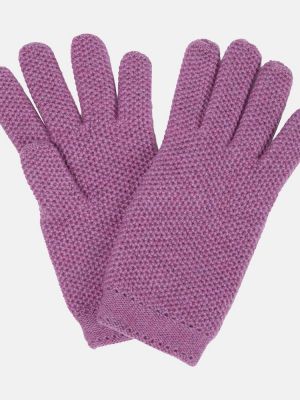 Kašmírové rukavice Loro Piana fialová