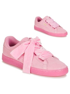 Szív mintás szarvasbőr sneakers Puma Suede rózsaszín