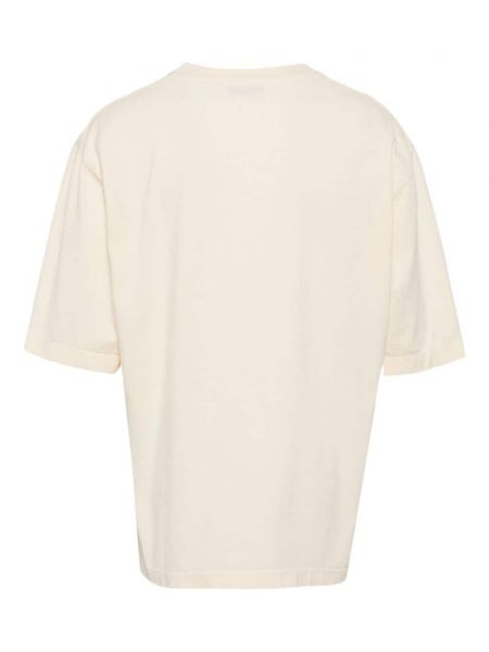 Bavlněné tričko s výšivkou Laneus bílé