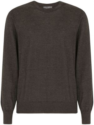 Kašmírový sveter s okrúhlym výstrihom Dolce & Gabbana sivá