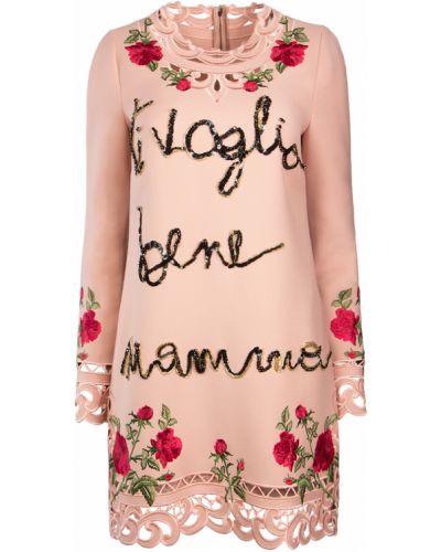 Вечернее платье с вышивкой Dolce &amp; Gabbana розовое