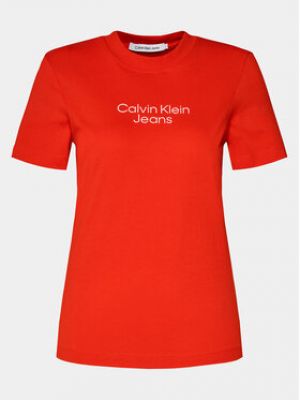 Tričko Calvin Klein Jeans červené