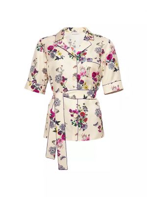 Шелковая рубашка с цветочным принтом Anemone Eres, imprime herbier