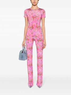 Φλοράλ παντελόνι με σχέδιο Margherita Maccapani ροζ
