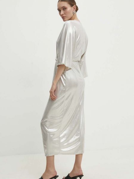 Платье миди Answear Lab серебряное