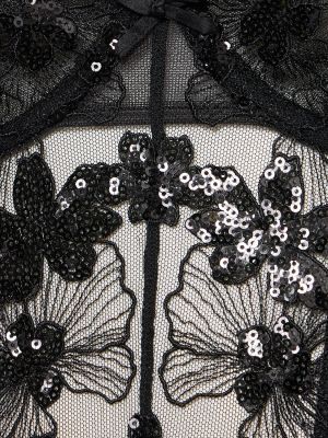 Κορμάκι με κέντημα με δαντέλα Fleur Du Mal μαύρο