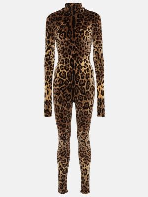 Leopardimustriga mustriline puuvillased pükskostüüm Dolce&gabbana