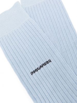 Bavlněné ponožky s potiskem Dsquared2 modré