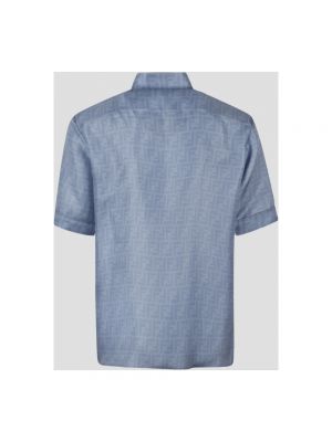 Koszula z krótkim rękawem Fendi niebieska