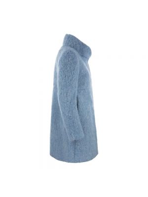 Abrigo de lana de alpaca de lana mohair Fay azul
