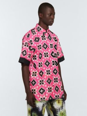 Bavlněná košile Dries Van Noten růžová