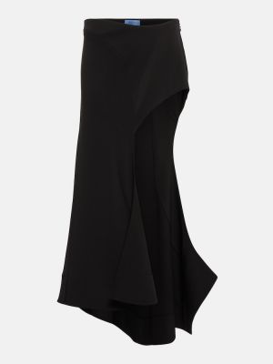 Асиметрична миди пола от джърси Mugler черно