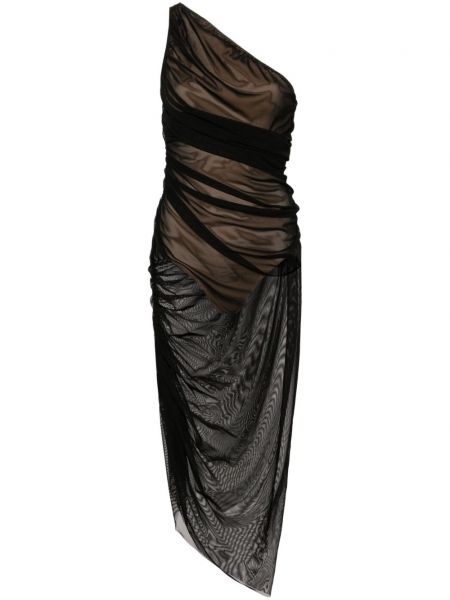 Ühe õlaga kleit Norma Kamali must
