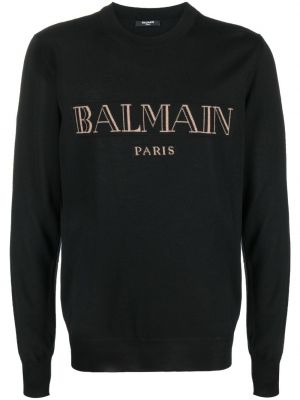 Maglione con stampa Balmain nero