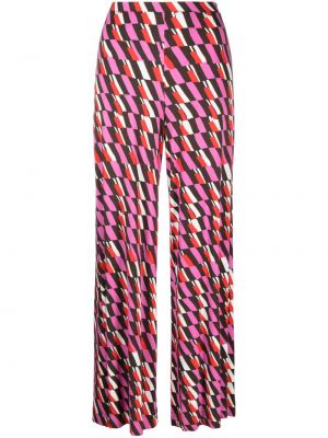 Kalhoty s potiskem s abstraktním vzorem Dvf Diane Von Furstenberg růžové