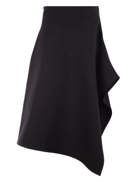 Spódnica midi bawełniana asymetryczna Bottega Veneta czarna