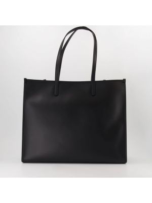 Leder shopper handtasche mit taschen Dolce & Gabbana schwarz