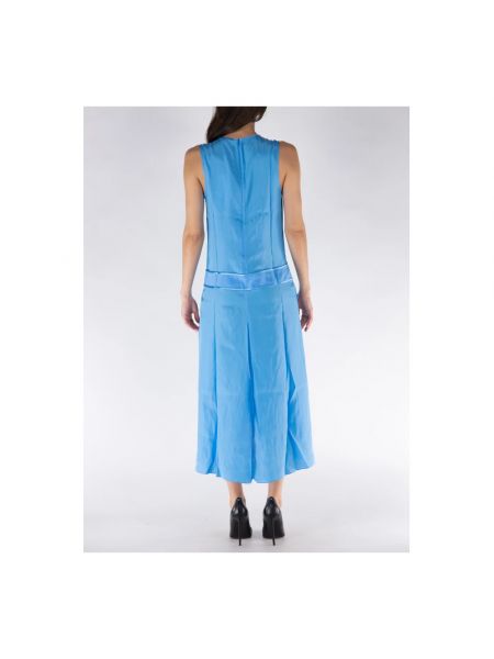 Mini vestido de raso Stella Mccartney azul
