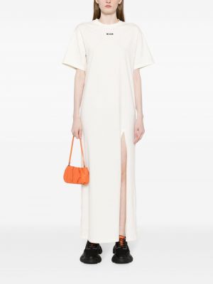 Kleid aus baumwoll mit print Msgm weiß