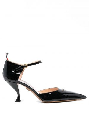 Полуотворени обувки с ток Thom Browne черно