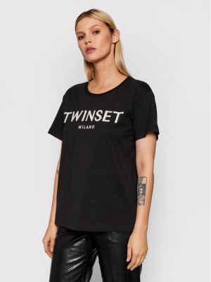 Marškinėliai Twinset juoda