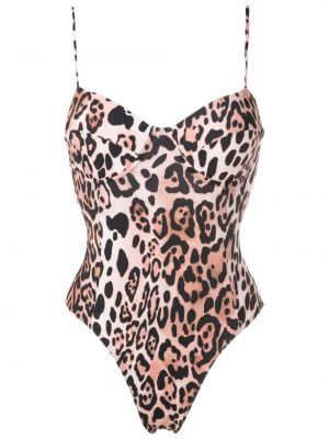 Jednodielne plavky s potlačou s leopardím vzorom Brigitte