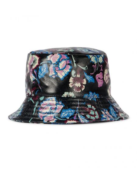 Kvetinová kožená čiapka Isabel Marant čierna