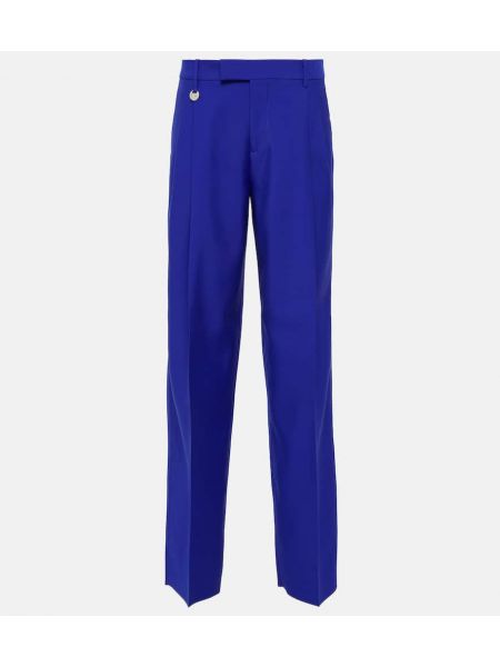 Μάλλινο παντελόνι σε φαρδιά γραμμή Burberry μπλε